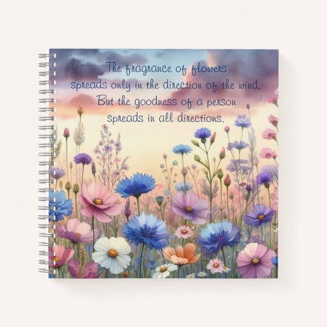 Wildflowers at Dusk & Quote Notebook (Front)