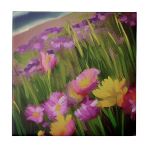 Wildflowers At Dusk Tile