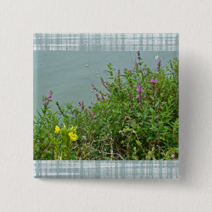 Wildflowers at Green Lane Reservoir 2 Inch Square Button