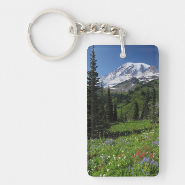 Wildflowers at Mount Rainier Keychain (Front)