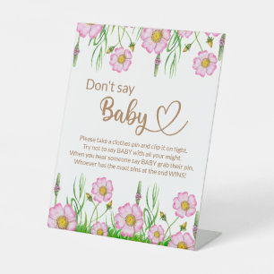 Wildflowers baby in bloom baby shower game pedestal sign