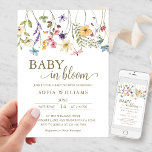 Wildflowers Baby in Bloom Baby Shower Invitation<br><div class="desc">Baby in Bloom baby shower invitation features pretty blooms and script text. Personalize with your details. Available as an instant download that you can send as an Evite or printable invite or order printed invitations shipped to your home.</div>