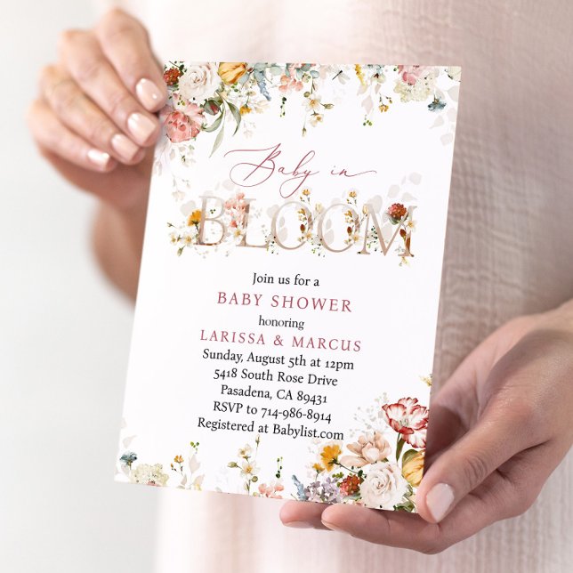 Wildflowers Baby In Bloom Baby Shower Invitation (Creator Uploaded)