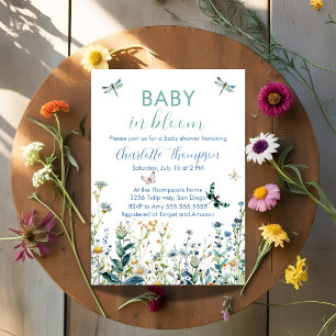 Wildflowers baby in bloom baby shower  invitation