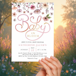 Wildflowers Baby in Bloom Baby Shower Invitation