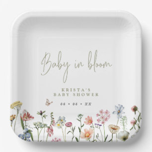 Wildflowers Baby In Bloom Baby Shower Paper Plates