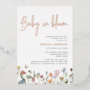 Wildflowers Baby In Bloom Baby Shower Rose Gold