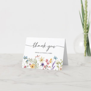 Wildflowers Baby in Bloom Floral Baby Shower Thank You Card