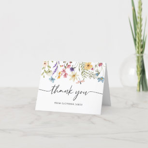 Wildflowers Baby in Bloom Floral Baby Shower Thank You Card