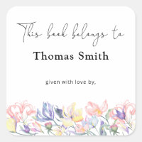Wildflowers- Baby Shower bookplate, books for baby
