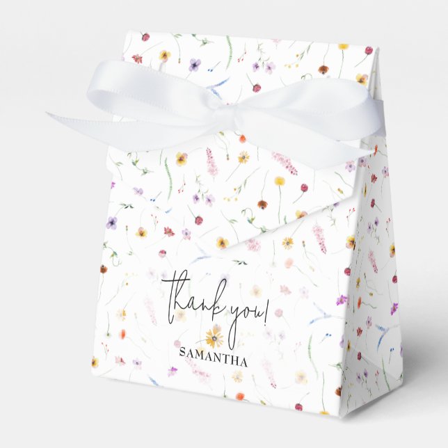 Wildflowers Baby Shower Favor Box (Front Side)