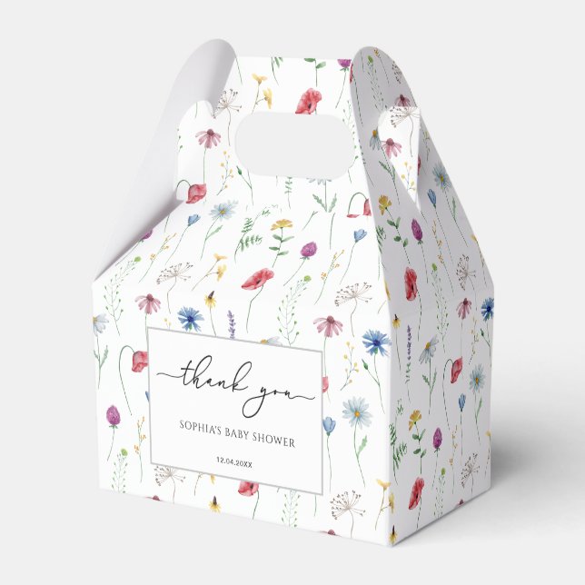 Wildflowers Baby Shower Favor Box (Front Side)