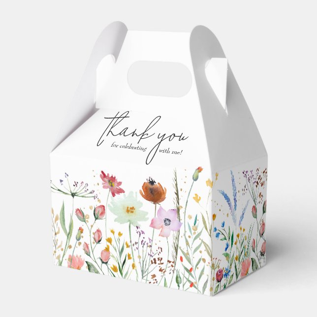 Wildflowers Baby Shower Favor Box (Front Side)