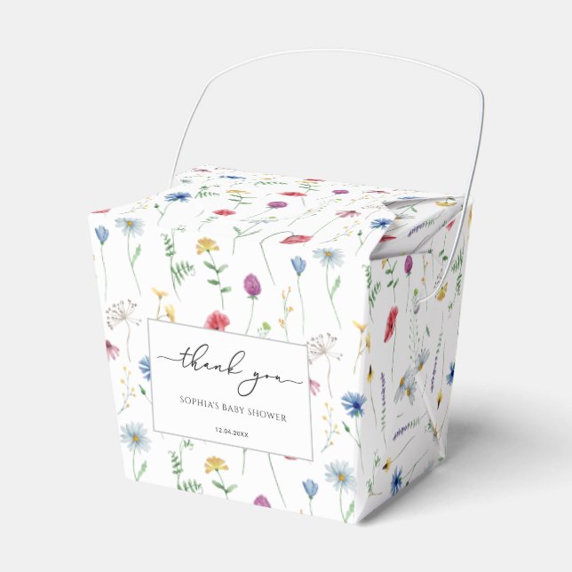 Wildflowers Baby Shower Favor Box (Front Side)