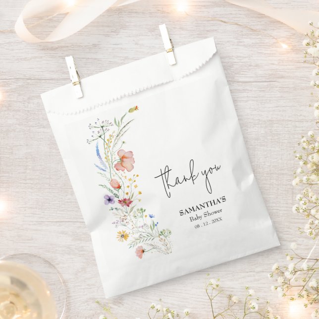 Wildflowers Baby Shower Favour Bag (Clipped)