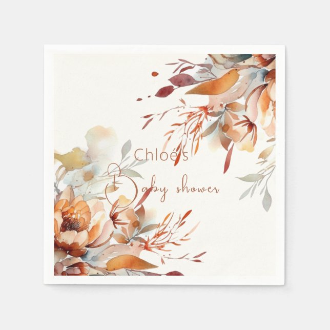 wildflowers baby shower  napkin (Front)