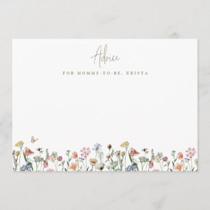 Wildflowers Baby Shower Personalized Advice Card