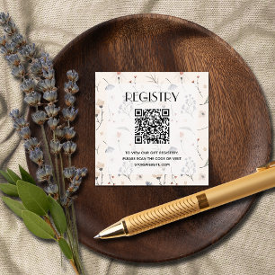 Wildflowers Baby Shower Registry QR Code Enclosure Card