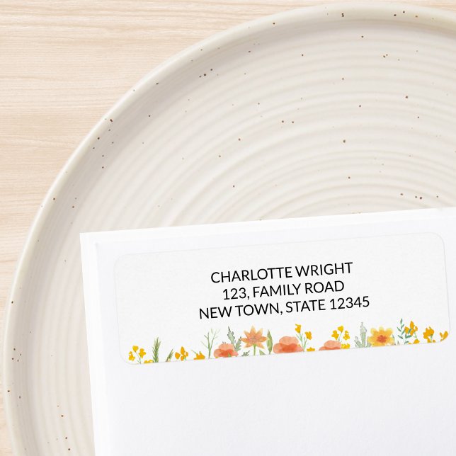 Wildflowers Baby Shower Return Address (Creator Uploaded)