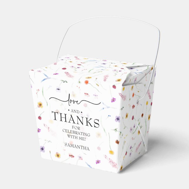 Wildflowers Baby Shower Small Favor Box (Front Side)