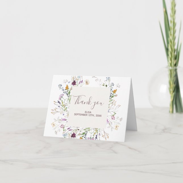 Wildflowers Baby Shower Thank You card (Front)