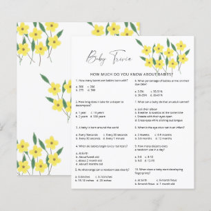 Wildflowers Baby Trivia Baby Shower Game