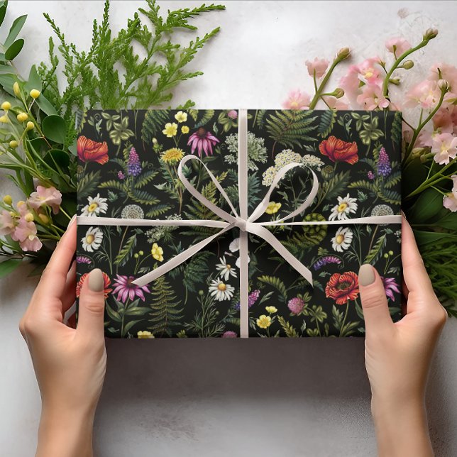 Wildflowers Background Of Medicinal Plants Print Wrapping Paper (Creator Uploaded)