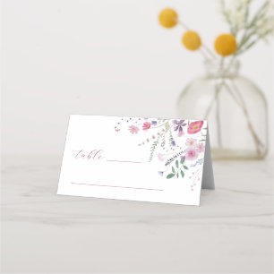 Wildflowers Baptism Folded Place Card