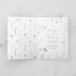 wildflowers Baptism thank you for coming Card