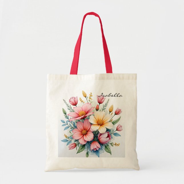 Wildflowers Beautiful Trendy Luxury Collection Tote Bag (Front)