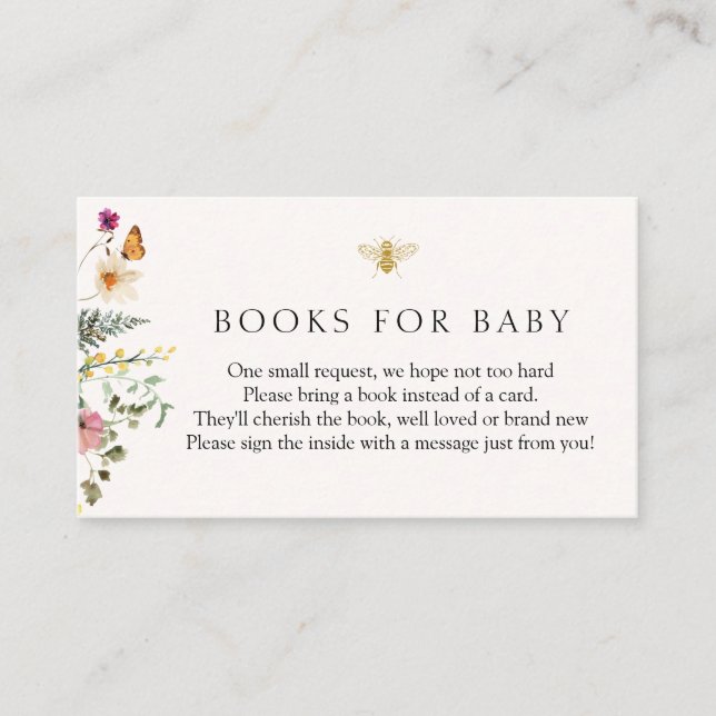 Wildflowers Bee Books for Baby insert card (Front)