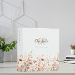 Wildflowers beige pink monogram binder<br><div class="desc">A white coloured background,  a cream,  beige and pink coloured wildflowers. Personalize and add your first name,  monogram initials and full name.
Spine: add a text.</div>