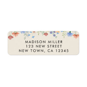 Wildflowers Beige Return Address