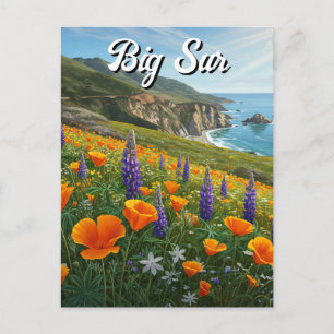 Wildflowers Big Sur California Travel Postcard