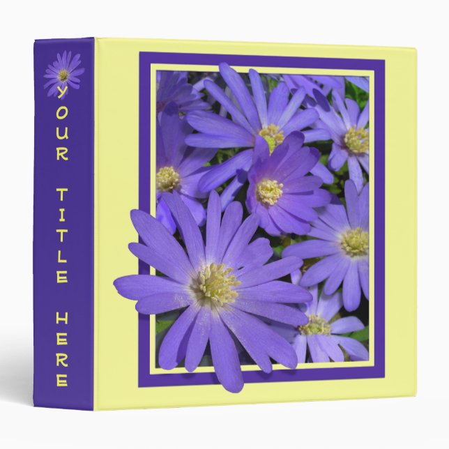 Wildflowers Binder Book Custom Daisy Recipe Book (Front/Spine)