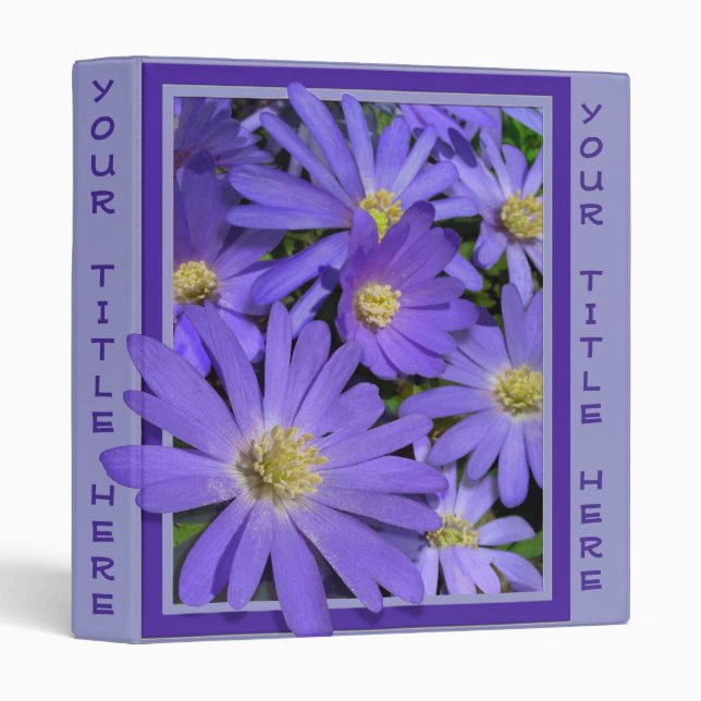 Wildflowers Binder Book Custom Daisy Recipe Book (Front/Spine)
