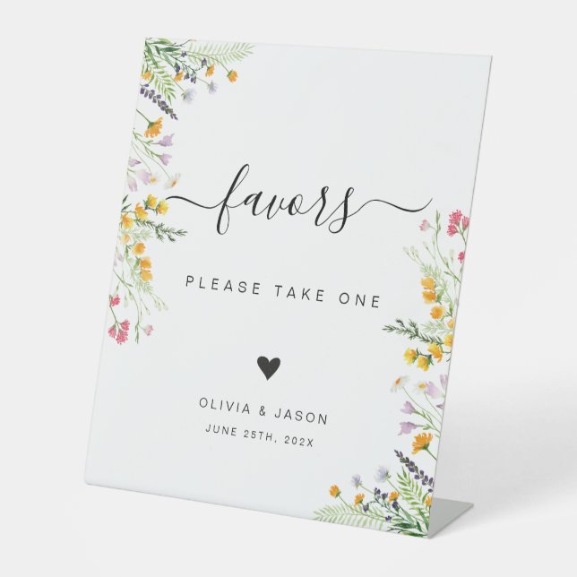 Wildflowers Birthday Favours Sign (Front)