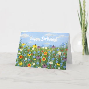 Wildflowers Birthday Greeting Card