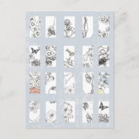 Wildflowers Black Ink Pen Sketches Botanical Art