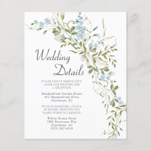 Wildflowers Blue Green Wedding Enclosure Card