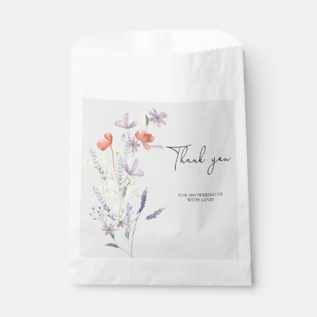 Wildflowers bohemian style thank you favour bag (Front)