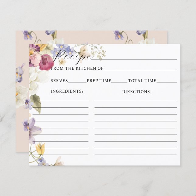 Wildflowers Boho Bridal Shower Recipe (Front/Back)