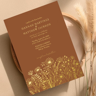 Wildflowers Boho Chic Gold and Terracotta Wedding