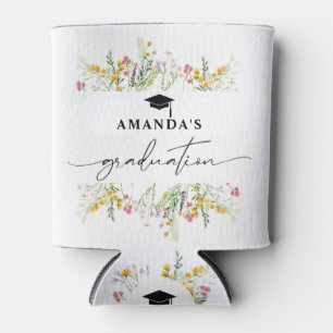 Wildflowers Boho Graduation Party paper napkins Can Cooler
