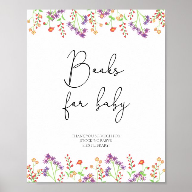 Wildflowers books for baby poster (Front)
