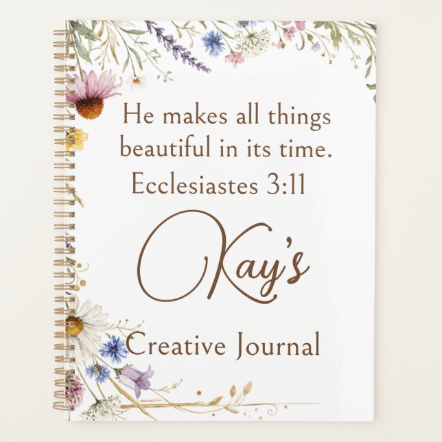 Wildflowers Border Frame, Ecclesiastes 3:11 Art Planner (Front)