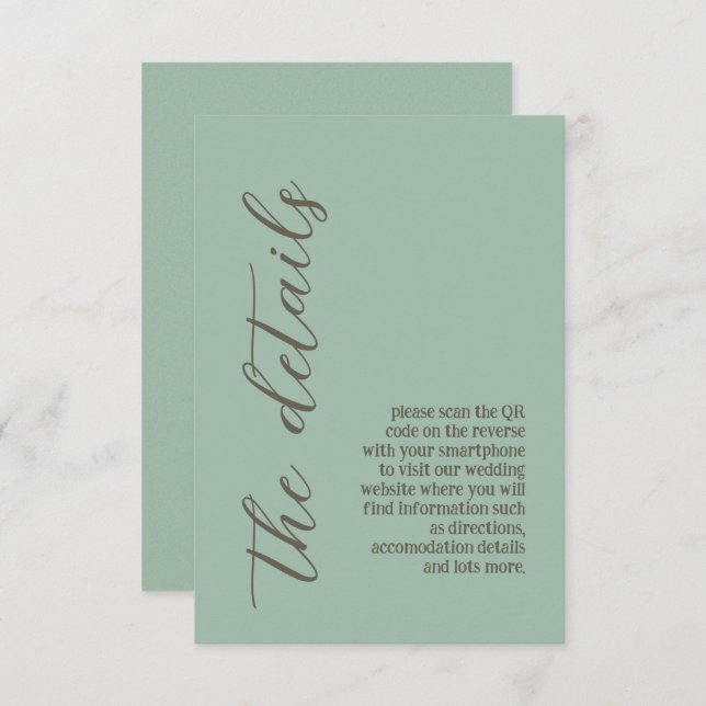 Wildflowers Botanical Garden Wedding Enclosure Card (Front/Back)