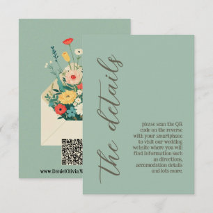 Wildflowers Botanical Garden Wedding Enclosure Card