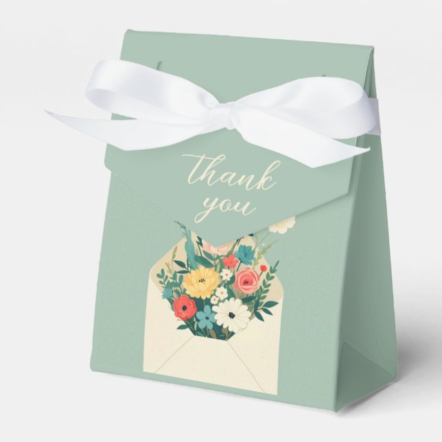 Wildflowers Botanical Garden Wedding Favor Box (Front Side)