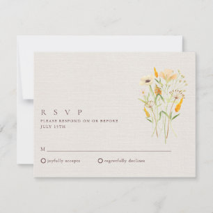 Wildflowers Botanical Garden Wedding RSVP Invitation